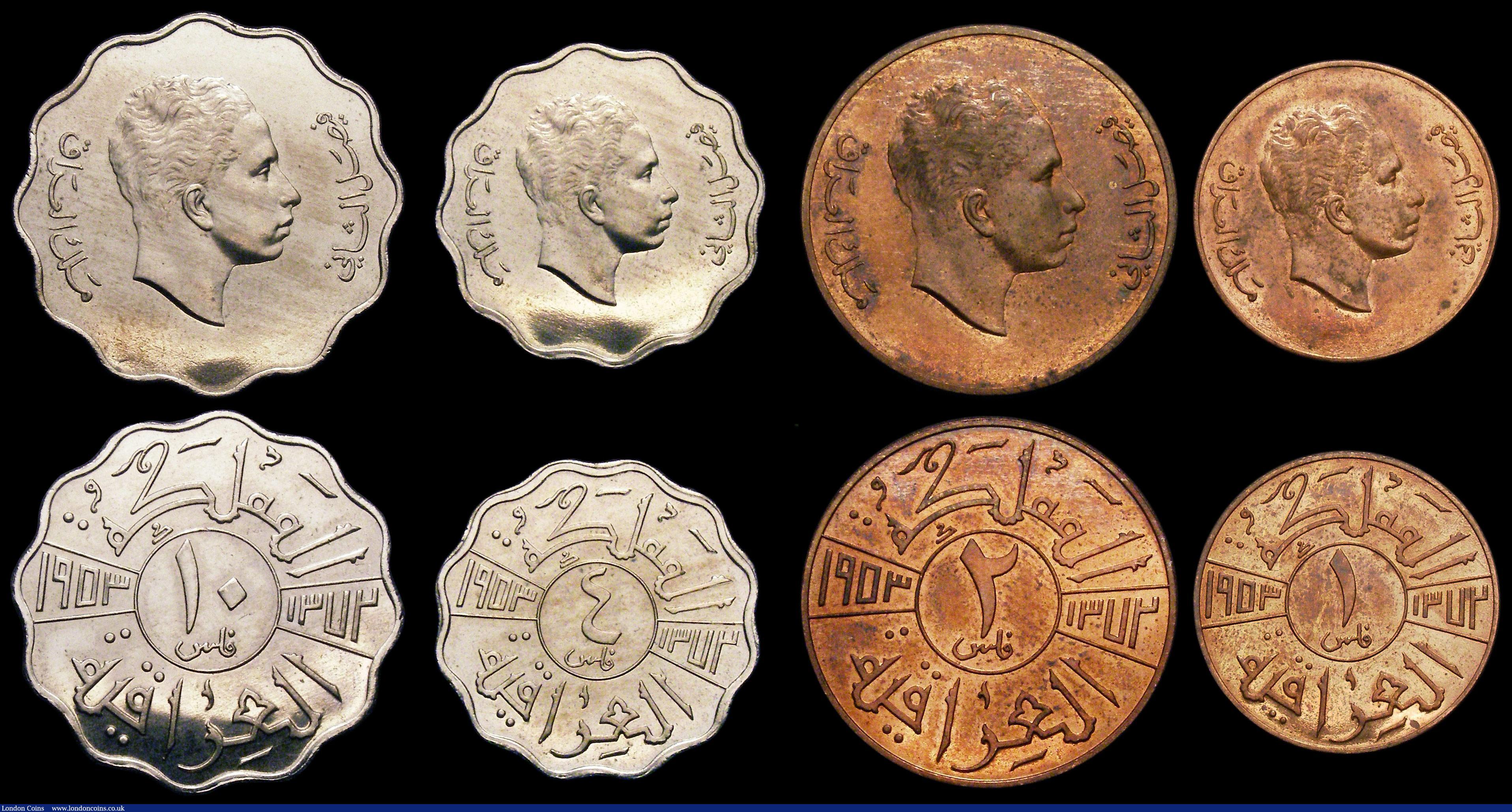 London Coins : A156 : Lot 580 : Iraq Proof Set 1953 (7 coins) choice FDC and rare with a mintage of just 200 sets,  graded and encap...
