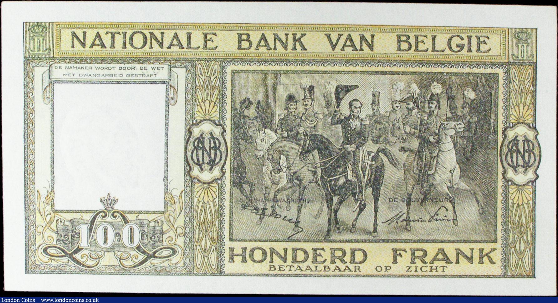 London Coins : A156 : Lot 80 : Belgium 100 francs dated 24.02.49 series 6648.Z.648, Pick126, pressed GEF