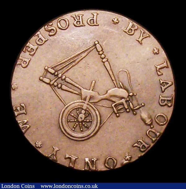 Halfpenny 18th Century Ireland - Dublin undated B O B Cypher/Spinning Wheel DH27 NVF : Tokens : Auction 156 : Lot 847