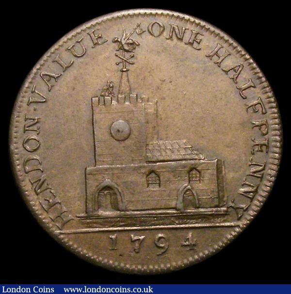 Halfpenny 18th Century Middlesex - Hendon 1794 Church/Greyhound, B.Price NEF : Tokens : Auction 156 : Lot 850