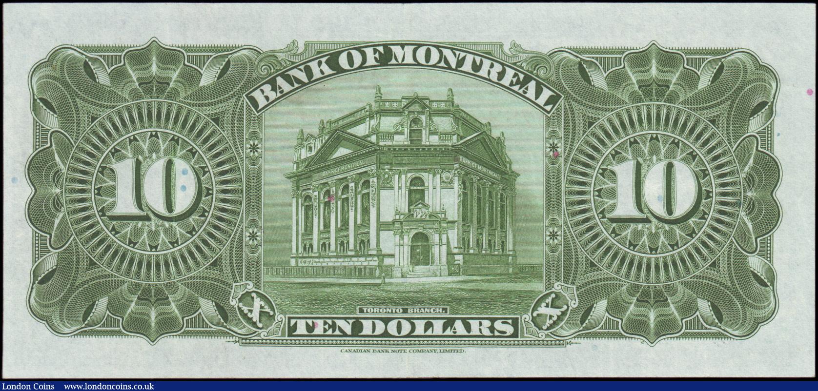 London Coins : A156 : Lot 95 : Canada, The Bank of Montreal $10 dated January 2nd 1931 series No.625783 plate D, Picks554, lightly ...