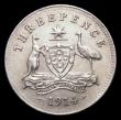 London Coins : A156 : Lot 1060 : Australia Threepence 1914 KM#24 EF or better