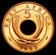 London Coins : A156 : Lot 1163 : East Africa 5 Cents 1955 VIP Proof/Proof of record, KM#37 nFDC retaining almost full mint brilliance...