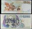 London Coins : A156 : Lot 199 : Italy (2) 500000 Lire 1997 issue Pick 118 CA642317A UNC, 100000 Lire 1994 issue Pick 117 UNC, both s...