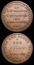 London Coins : A156 : Lot 927 : Pennies 19th Century (2) Swansea and South Wales 1813 Cambrian Pottery (2) Withers 1337 and 1337a bo...