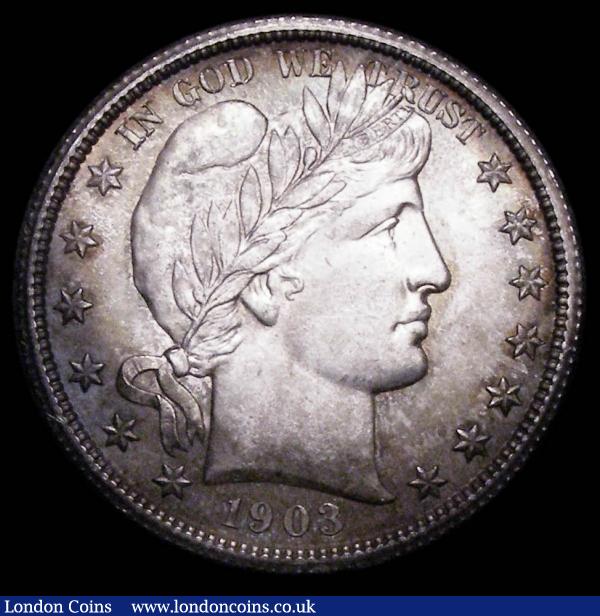 USA Half Dollar 1903 O Unc with original mint brilliance and peripheral toning : World Coins : Auction 157 : Lot 1681