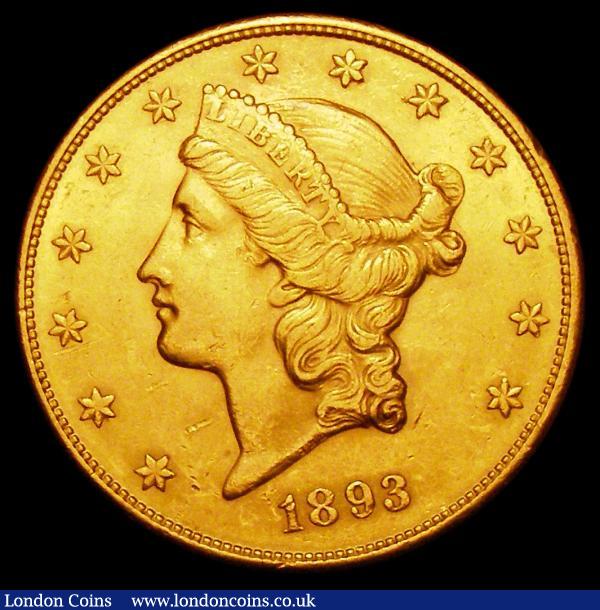 USA Twenty Dollars 1893 S aEF/EF : World Coins : Auction 157 : Lot 1693