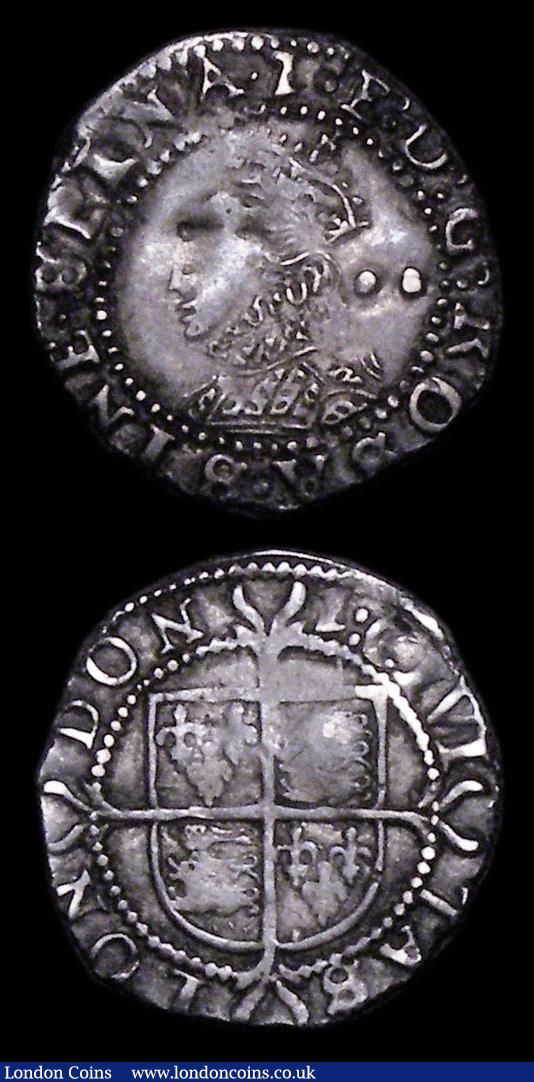 Halfgroat Elizabeth I Seventh Issue S.2586 mintmark 1 VF/NVF the obverse with two digs, Pennies (2) Fifth Issue S.2575 Mintmark Greek Cross Good Fine/NVF, Seventh Issue S.2587 mintmark 1 NVF : Hammered Coins : Auction 157 : Lot 1923