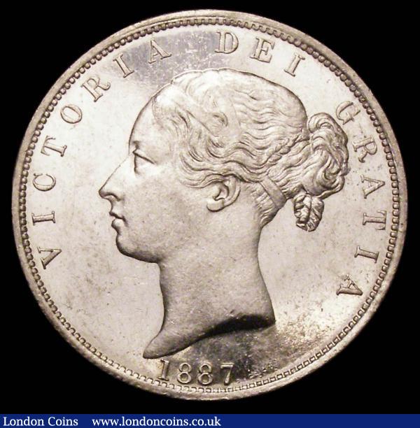 Halfcrown 1887 Young Head ESC 717 UNC and lustrous with some contact marks, the obverse with prooflike fields and the bust frosted, Ex-Warwick and Warwick 7/3/2013 Lot 590 : English Coins : Auction 157 : Lot 2490