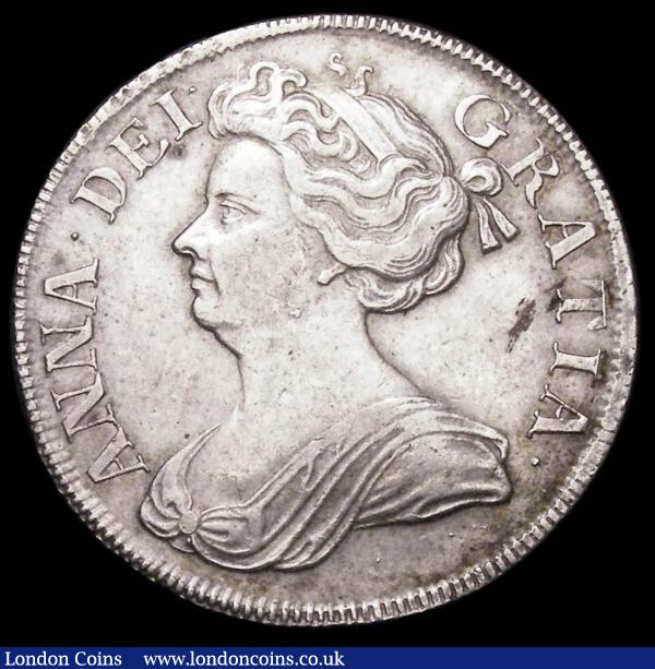 Halfcrown 1712 Roses and Plumes ESC 582 VF with some light haymarks : English Coins : Auction 157 : Lot 2566
