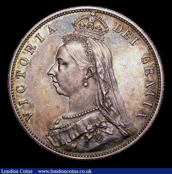 Halfcrown 1887 Jubilee Head Proof Davies 641P dies 2A Toned UNC, slabbed and graded CGS 78 : English Coins : Auction 157 : Lot 2628