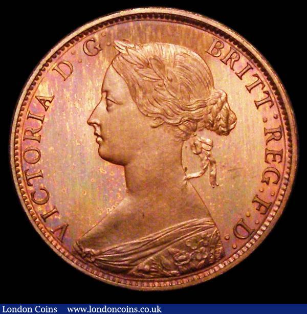 Halfpenny 1868 Bronze Proof Freeman 305 dies 7+G UNC and lustrous with a few tiny spots, retaining much original mint brilliance : English Coins : Auction 157 : Lot 2720