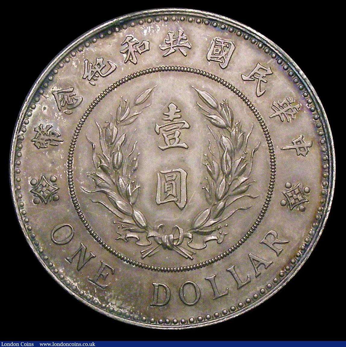 London Coins : A157 : Lot 1372 : China - Republic Dollar 1914 Y#322 Founding of the Republic 2.8mm thickness Unc even tone