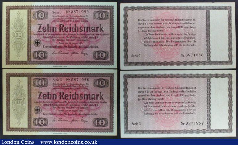 London Coins : A157 : Lot 152 : Germany 10 Reichsmark Konversionskasse all dated 1933 (6), (Conversion Funds for German Foreign Debt...