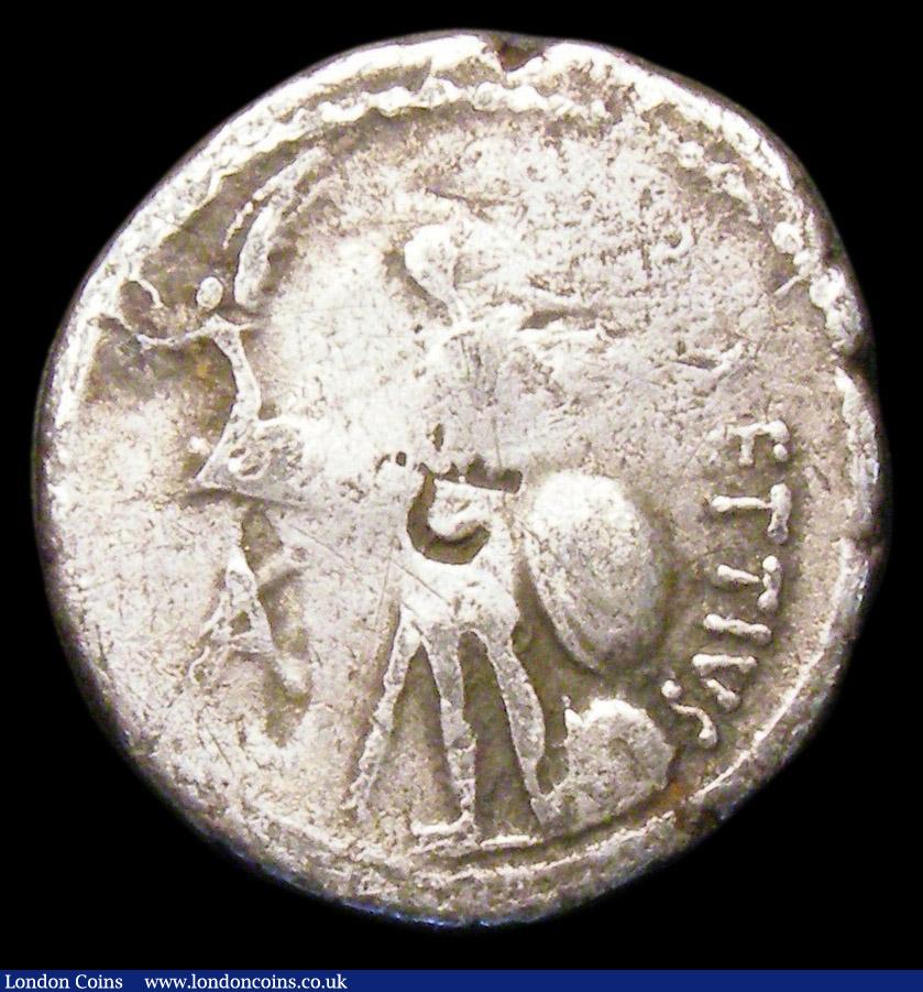 London Coins : A157 : Lot 1761 : Julius Caesar.  Ar denarius.  C, 44 BC.  Rev; M METTIVS, Venus standing facing, head left, holding V...