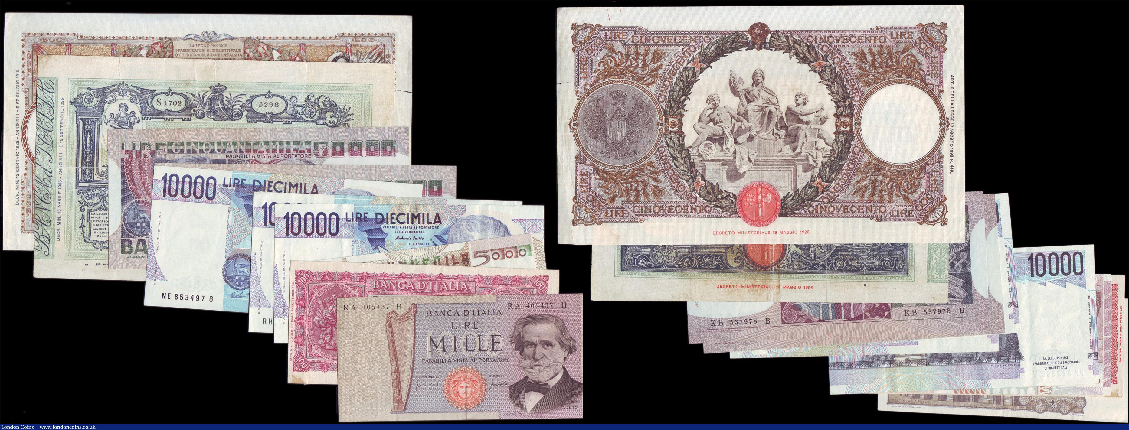 London Coins : A157 : Lot 179 : Italy (12) 50000 Lire to 50 Lire 1930s to 1980s issues in mixed grades a  couple EF 