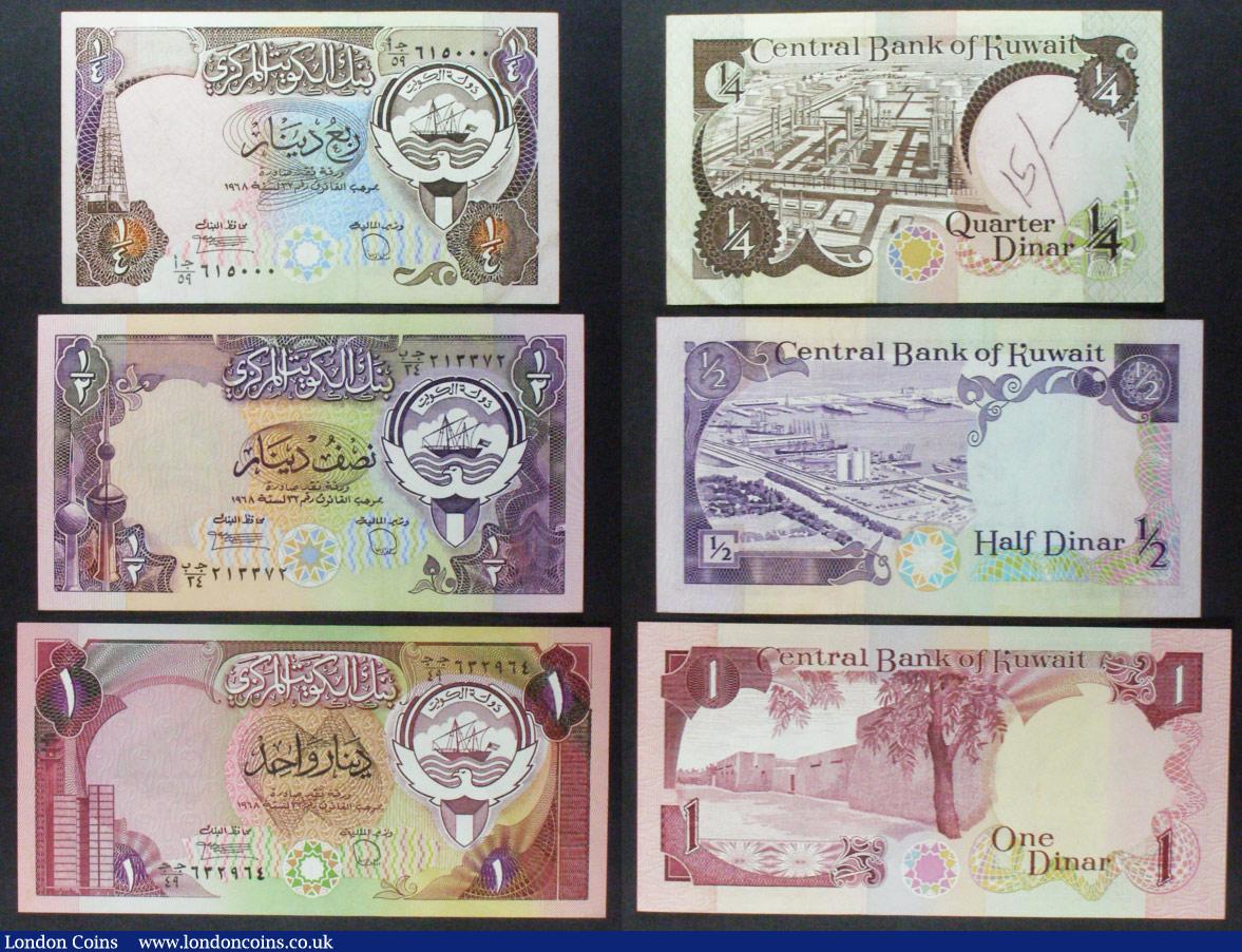 London Coins : A157 : Lot 188 : Kuwait (6) 1/4 dinar to 20 dinar set, Law of 1968, all post gulf War issues , Pick11 to Pick16, aver...
