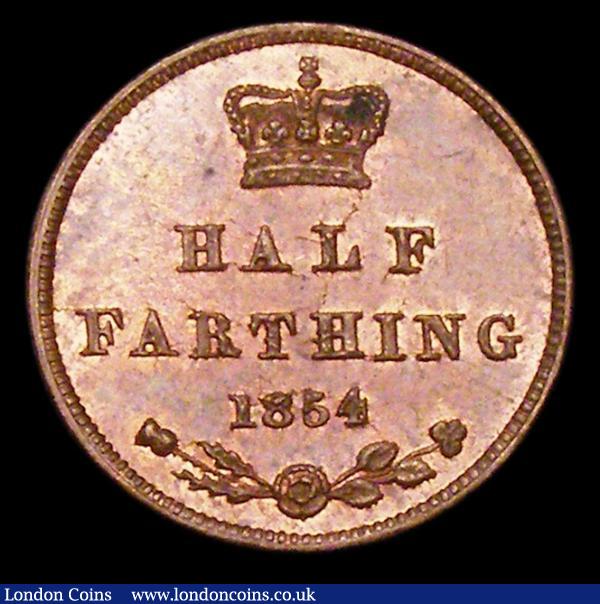 Half Farthing 1854 Peck 1602 A/UNC with traces of lustre, the obverse with slightly uneven tone : English Coins : Auction 157 : Lot 2288