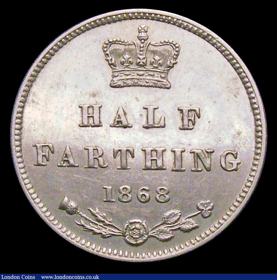 London Coins : A157 : Lot 2291 : Half Farthing 1868 Cupro-Nickel Proof Peck 1604 UNC with some contact marks, Very Rare, our archive ...