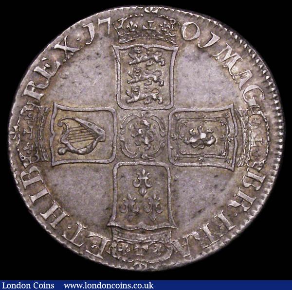 Halfcrown 1701 DECIMO TERTIO ESC 564 GVF/NEF and nicely toned, Ex-Croydon Coin Auction 9/5/2006 : English Coins : Auction 157 : Lot 2422