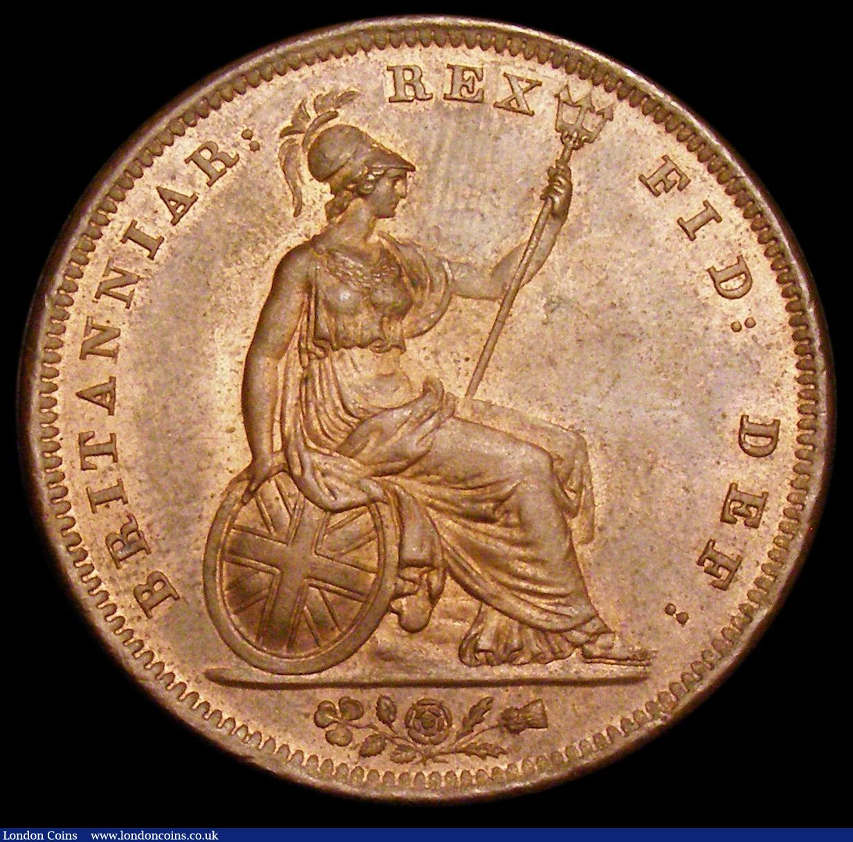 London Coins : A157 : Lot 2810 : Penny 1826 Reverse A Peck 1422 UNC with around 20% lustre and very slight cabinet friction, the fiel...