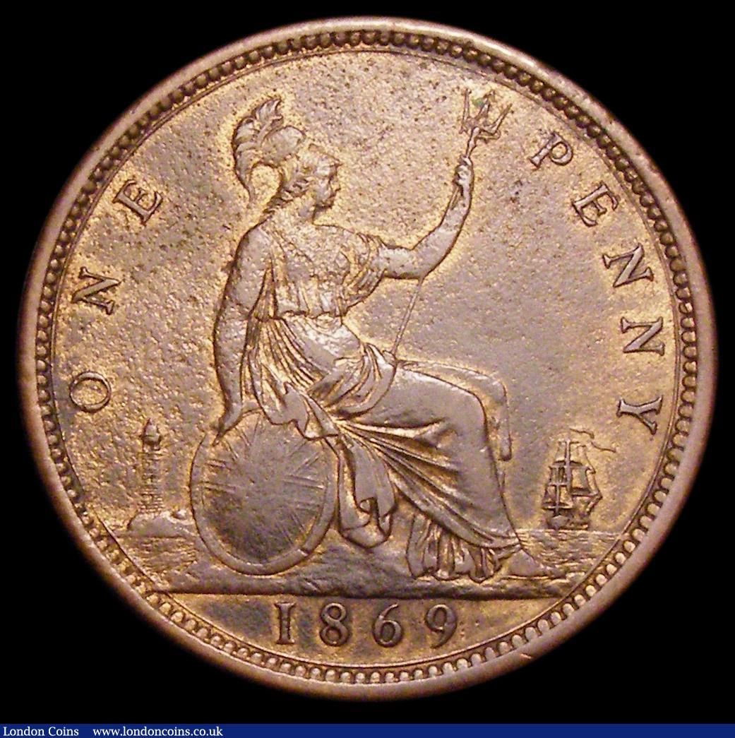 London Coins : A157 : Lot 2874 : Penny 1869 Freeman 59 dies 6+G VF/NVF with some light pitting