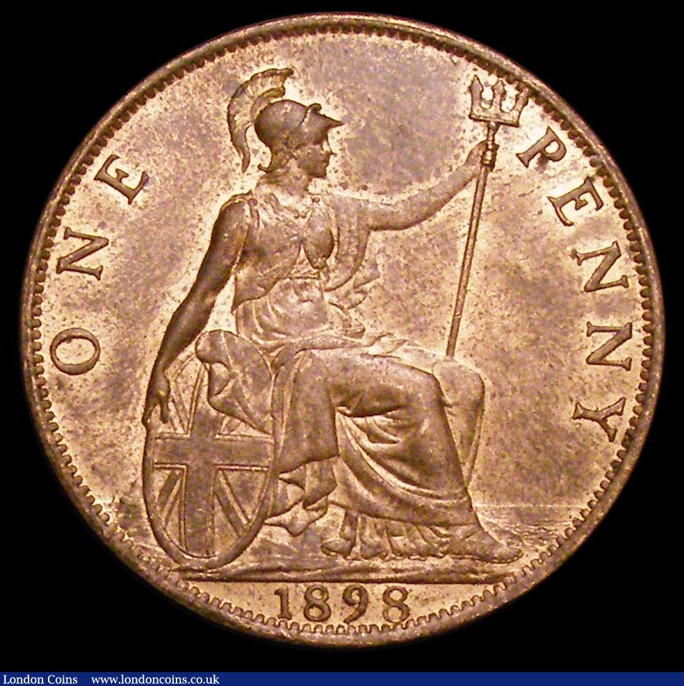 London Coins : A157 : Lot 2903 : Penny 1898 Wider date spacing of 11 teeth, with the central bisect lines of the second 8 in line Gou...