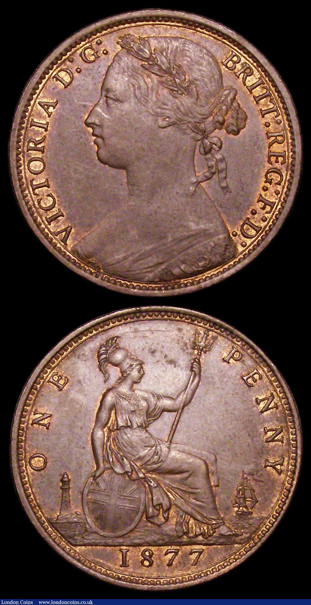 London Coins : A157 : Lot 2926 : Pennies (2) 1876H Narrow date Freeman 89 dies 8+K GEF with traces of lustre, Ex-Tennants 11/10/2006 ...