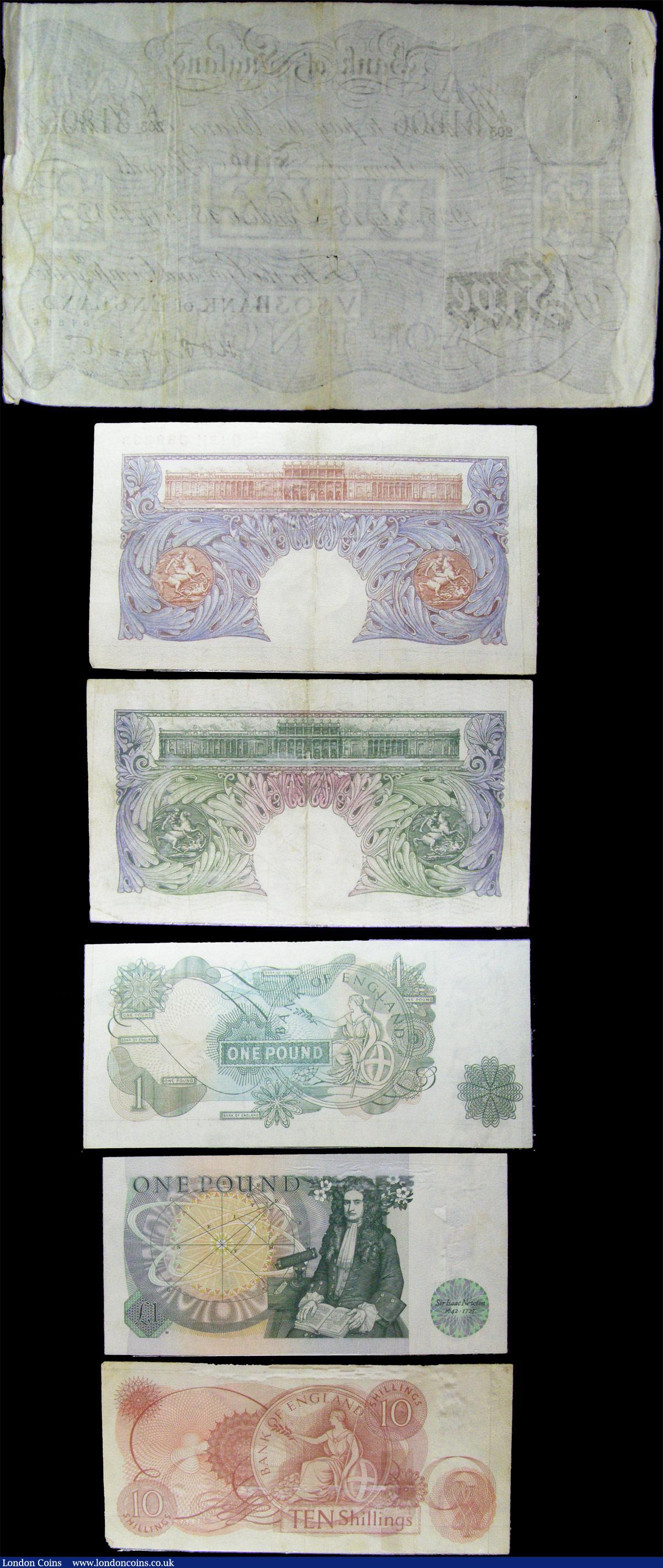 London Coins : A157 : Lot 30 : Bank of England (6) Peppiatt £5, B241 dated 18th July 1935 series A/203 81806, WW2 Blue £...