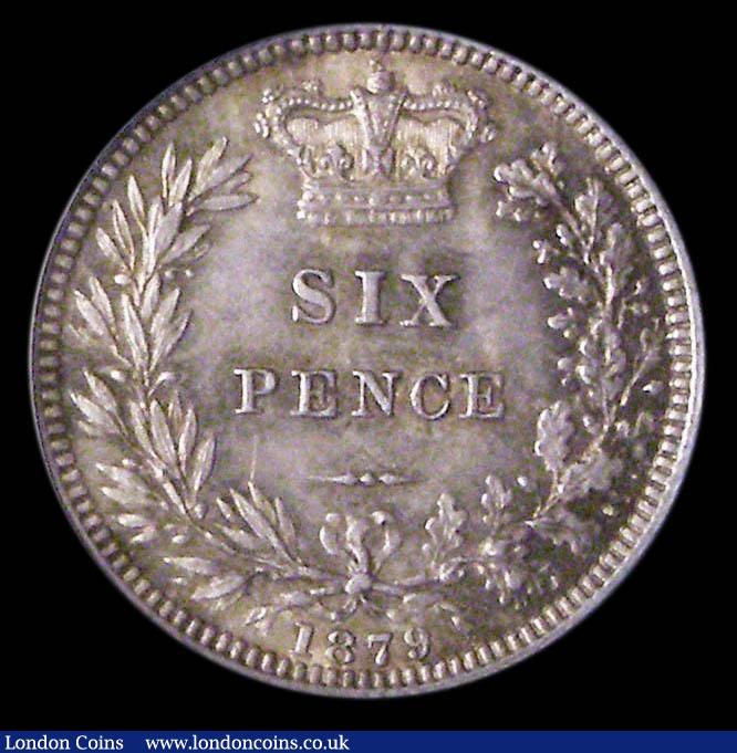 London Coins : A157 : Lot 3160 : Sixpence 1879 ESC 1737 Choice UNC and toned, slabbed and graded LCGS 82, the finest known of 4 examp...