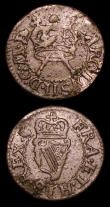 London Coins : A157 : Lot 1489 : Ireland (2) Farthing Charles II Armstrong's coinage (1660-1661) S.6566 upright die axis, Fine w...