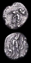 London Coins : A157 : Lot 1719 : Celtic (2) Trinovantes Catuvellauni, Cunobelin Ar Unit Obv: CVNOBELINVS Hunter carrying dead animal,...