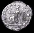 London Coins : A157 : Lot 1725 : Clodius Albinus.  Ar denarius.  C, 194 AD.  Rev; ROMAE AETERNAE; Roma seated l. above shield, holdin...
