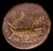 London Coins : A157 : Lot 1752 : Hadrian.  Ae sestertius.  C, 132-134 AD.  Rev;  FELICITATI AVG S - C; Galley right;  COS III PP in e...
