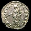 London Coins : A157 : Lot 1774 : Lucius Verus.  Ar denarius.  C, 166 AD. Rev; TR P VI IMP IIII COS II; Pax standing left, holding bra...