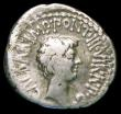 London Coins : A157 : Lot 1784 : MarK Antony and Octavian.  Ar Denarius.  C, 41 BC.  Obv; Bare head of Antony right;M•ANT•I...