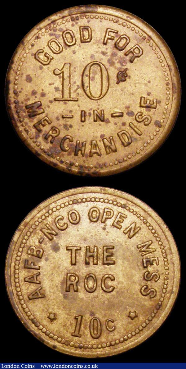 USA Texas, Amarillo, Air base Ten Cents Token undated, Fine or better with some spots, Australia Barbers Twopence Token 19th Century undated Osborne & Garret 27mm diameter in brass Fine with some surface marks : Tokens : Auction 158 : Lot 889