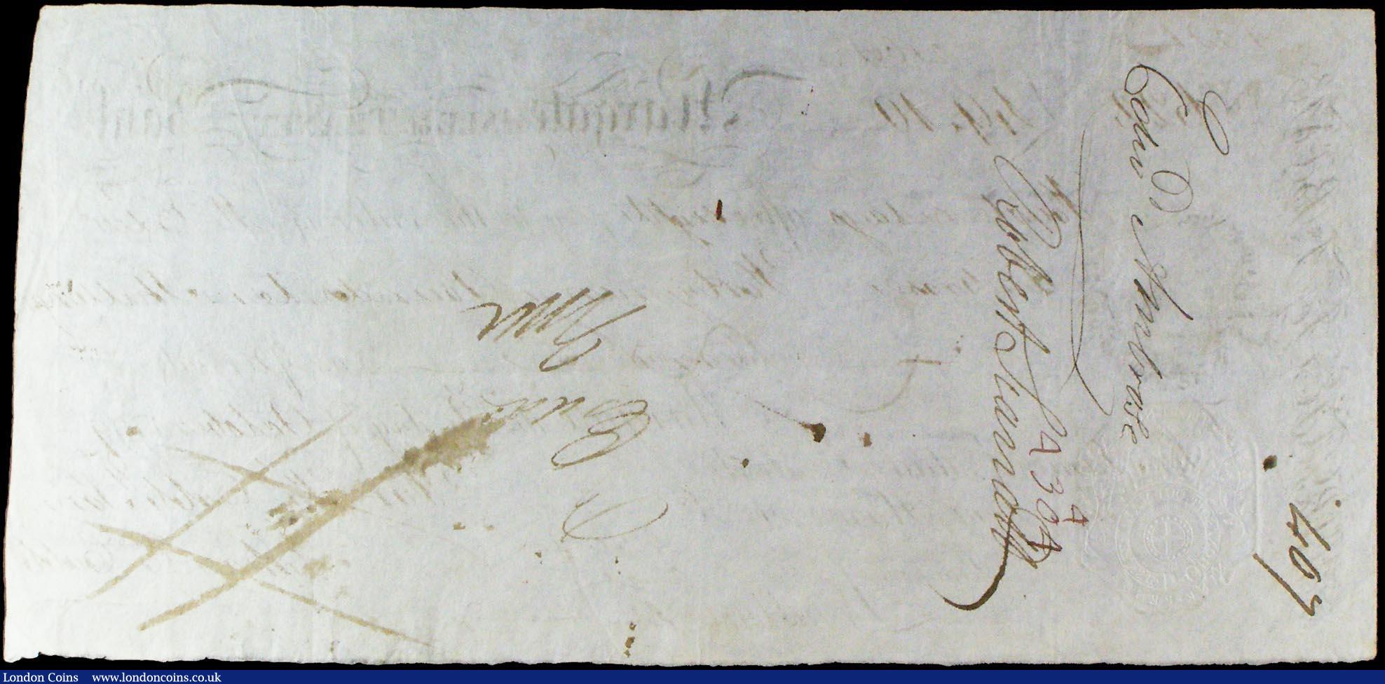 London Coins : A158 : Lot 114 : Margate Isle of Thanet Bank 14 day sight note dated 1799 series No.622 for £49-10, signed Fran...