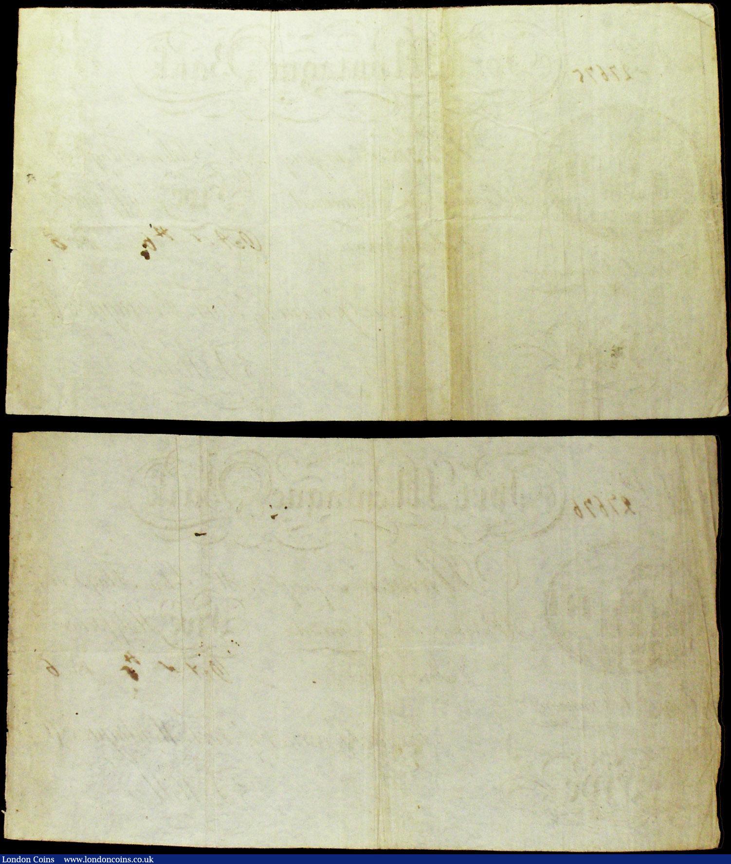 London Coins : A158 : Lot 117 : Fort Montague Bank near Knaresborough (2) Five Halfpence Skit Note for T. Hill dated 1806, a consecu...