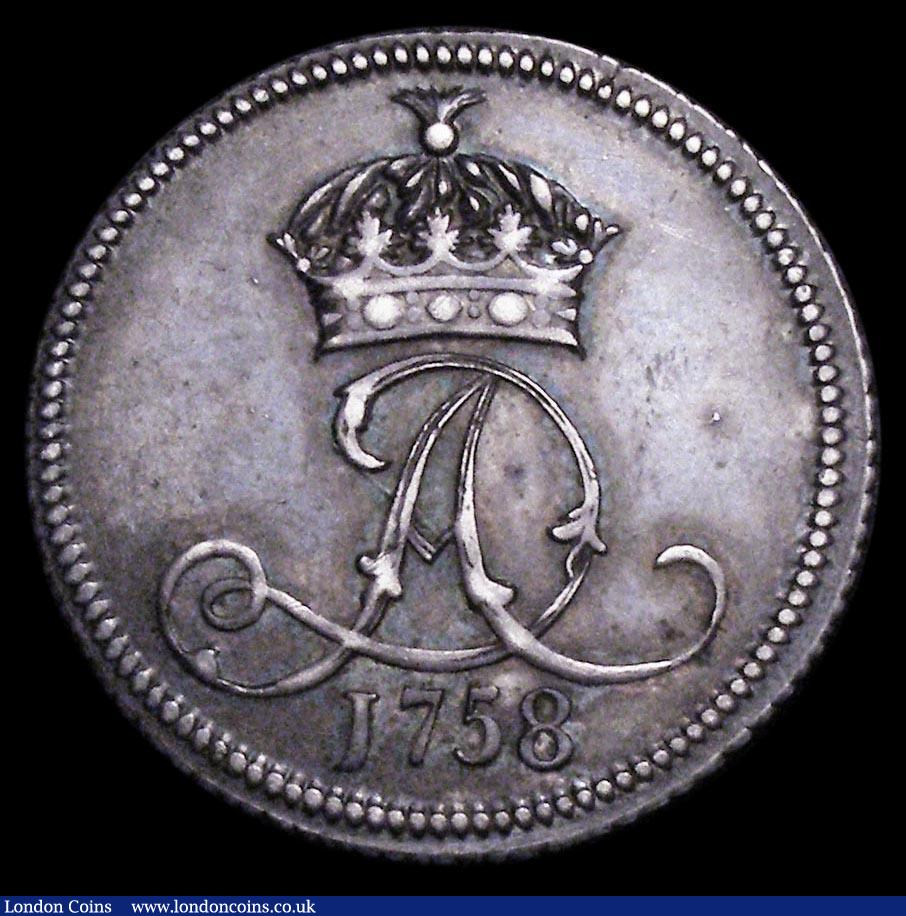 London Coins : A158 : Lot 1206 : Isle of Man Penny 1758 Proof in silver S.7406b, Pridmore 15a, KM#7a, 11.53 grammes, Ex-J.D.Bolton, B...