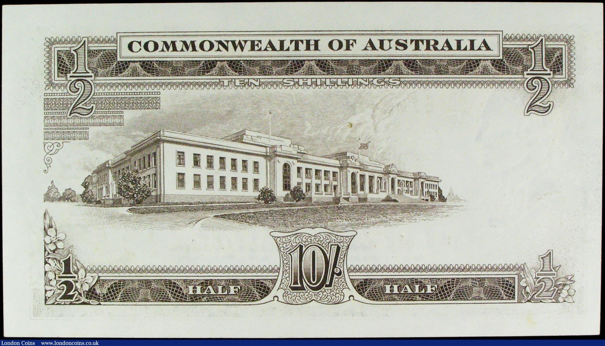 London Coins : A158 : Lot 134 : Australia 10 Shillings issued 1961 - 1965 series AH/16 615371, Pick33a, portrait Mathew Flinders at ...