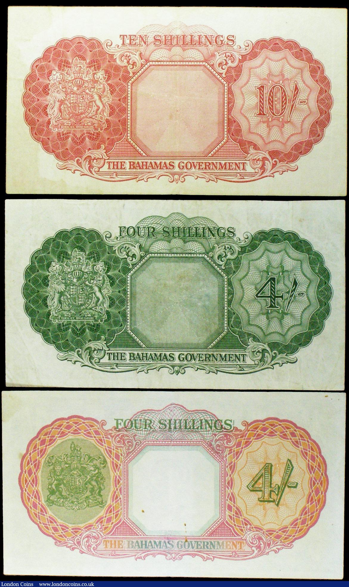 London Coins : A158 : Lot 144 : Bahamas (3) 4 shillings KGVI issued 1936 Pick9e pressed GVF foxing spots, QE2 issues 1953, 4 shillin...