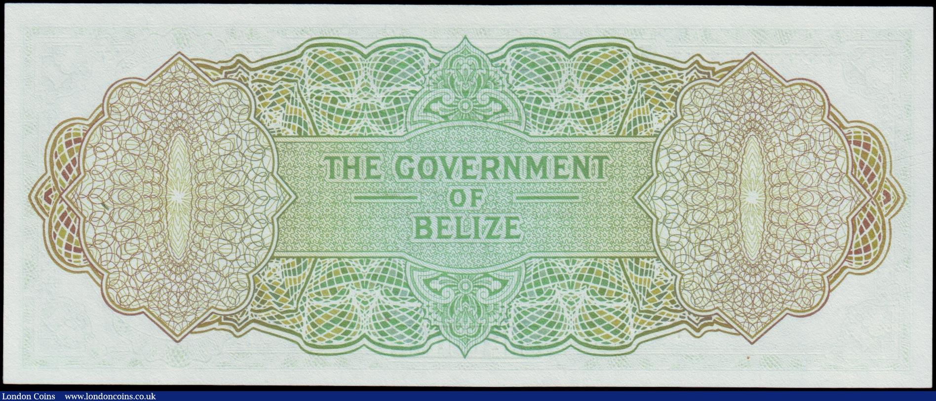 London Coins : A158 : Lot 159 : Belize 1 Dollar dated 1 - 1 - 1976 series A/1 951533, Pick33c, portrait QEII at right, in PCGS holde...