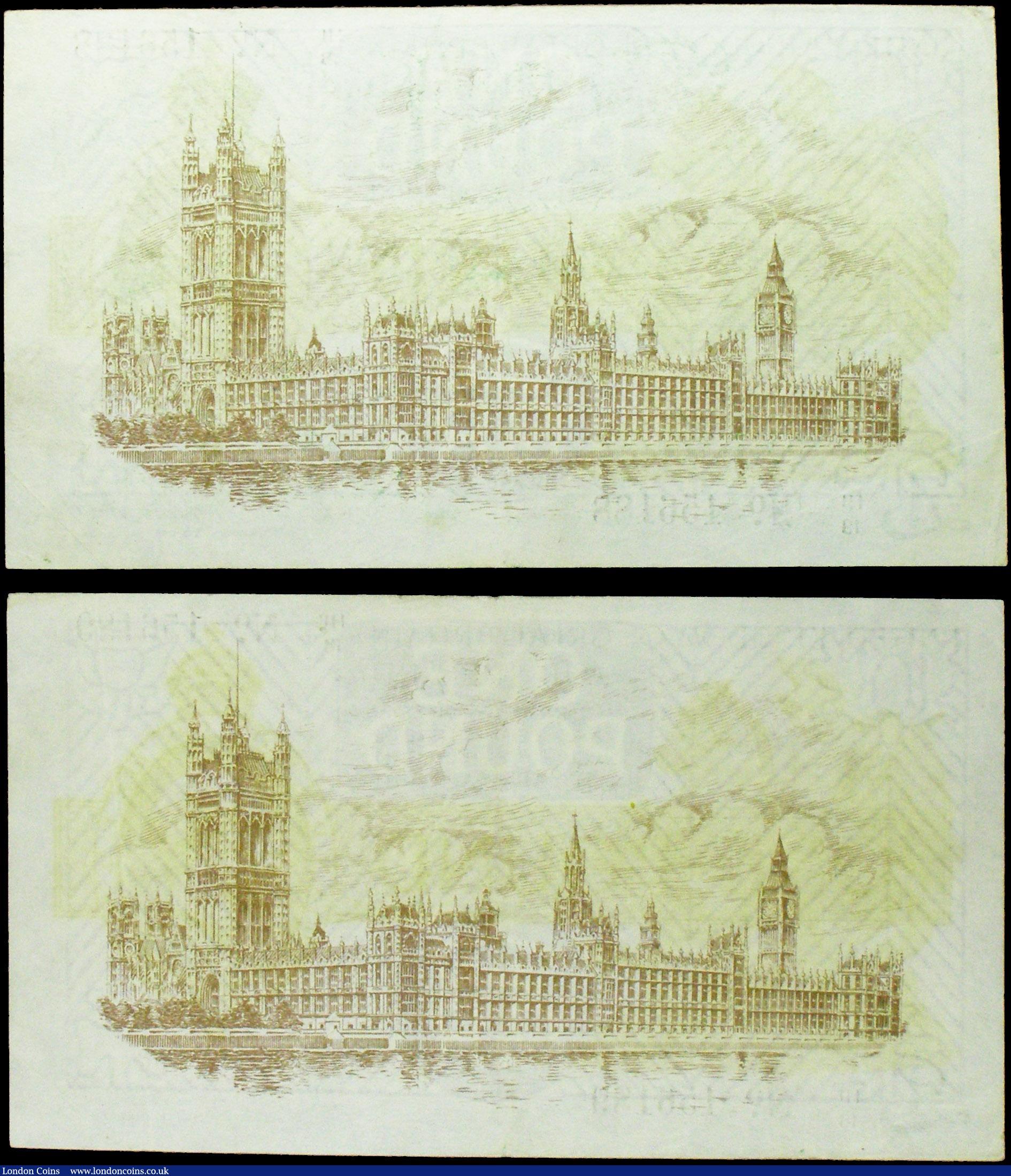 London Coins : A158 : Lot 16 : One Pound Warren Fisher (2) T31 issued 1923, a consecutively numbered pair series H1/18 156188 &...