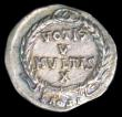 London Coins : A158 : Lot 1619 : Constantius II barbaric imitation Ar Siliqua.  C, 4th century AD.  Rev; VOTIS V MVLTIS X within wrea...
