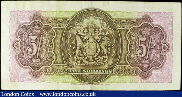 Bermuda Government 5 Shillings dated 12th May 1937 series W/1 448437, Pick8b, portrait KGVI at centre, VF : World Banknotes : Auction 158 : Lot 168