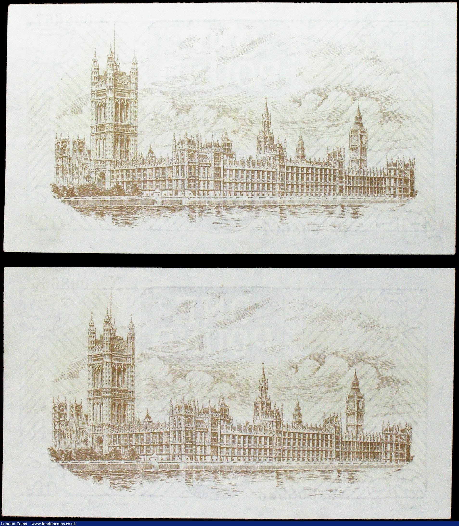 London Coins : A158 : Lot 17 : One Pound Warren Fisher (2) T31 issued 1923, a consecutively numbered pair series J1/97 008666 &...