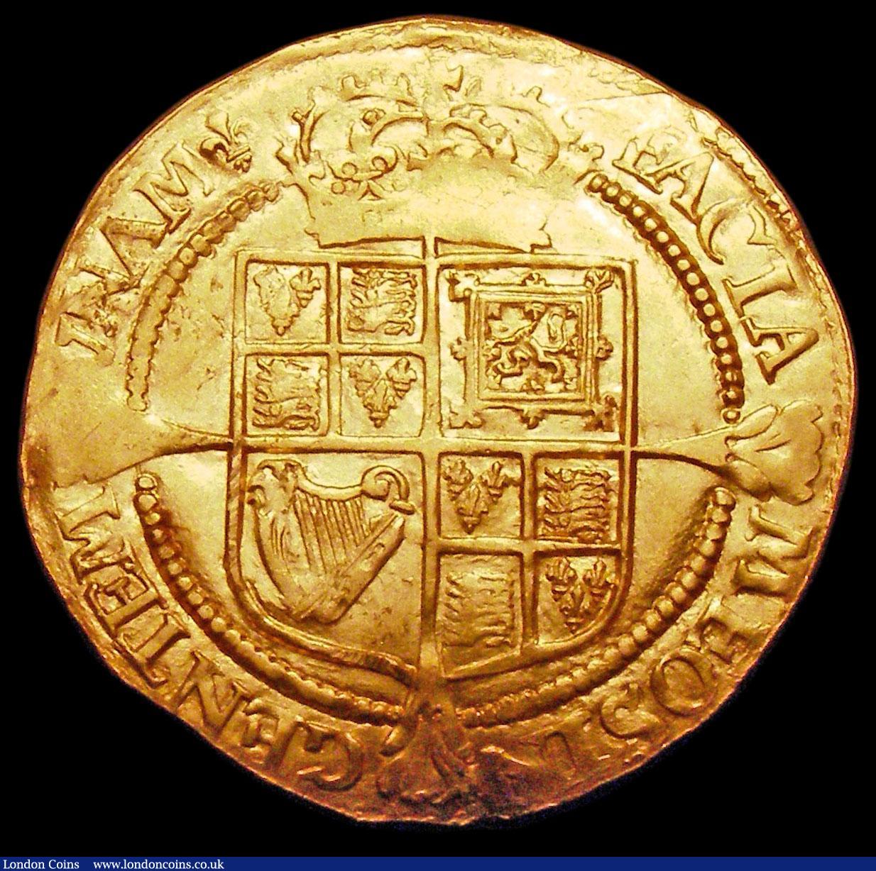 London Coins : A158 : Lot 1705 : Laurel James I Third Coinage, Fourth head variety, tie ends form a bracket to value S.2638C mintmark...