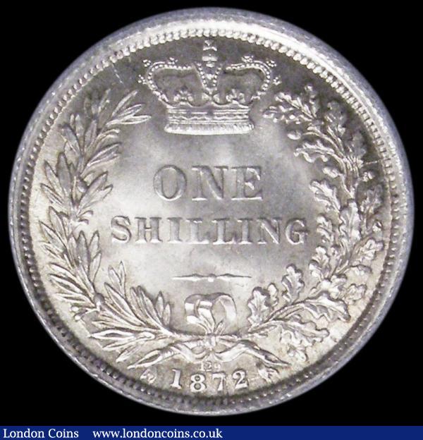 Shilling 1872 ESC 1324 Die Number 129 Choice UNC and lustrous, slabbed and graded LCGS 85, the joint finest known of 23 examples thus far recorded by the LCGS Population Report : English Coins : Auction 158 : Lot 2489