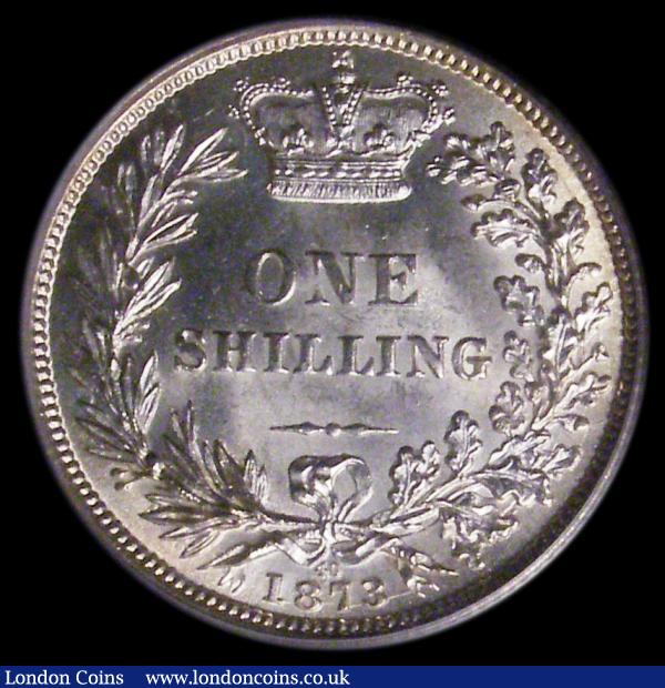 Shilling 1873 ESC 1325 Die Number 40 in a PCGS holder graded PCGS MS64 : English Coins : Auction 158 : Lot 2490